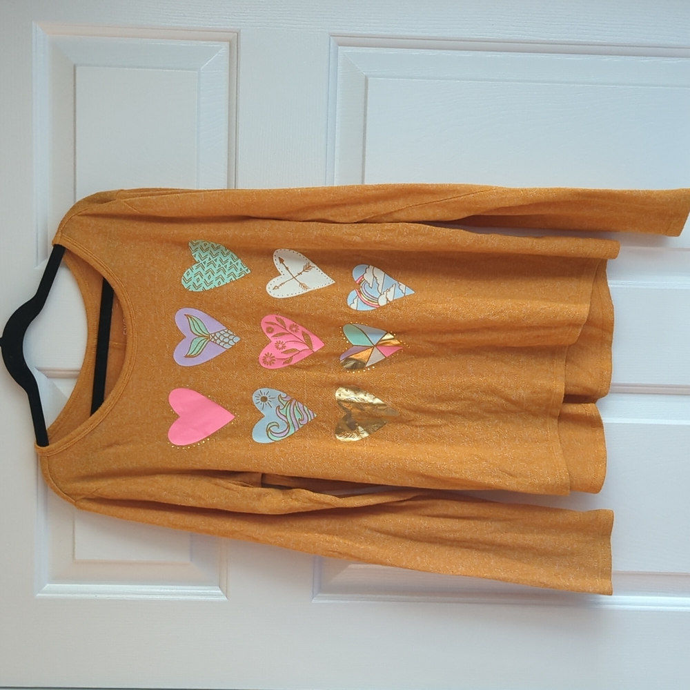 3/$15 - SO Girls Mustard Color Size XL Long-Sleeved Graphic Tee